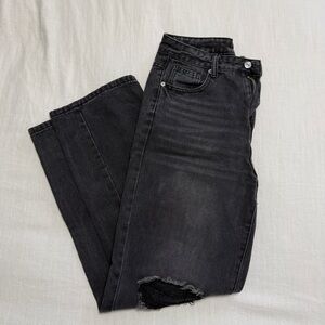 Black distressed jeans
